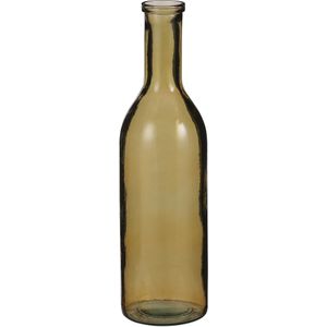 Mica Decorations Rioja Fles Vaas - H50 x Ø15 cm - Gerecycled Glas - Oker