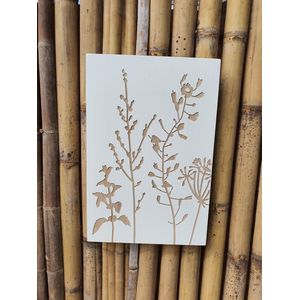 Mica Decorations Wand Houten decoratie bloemen L40 x B3,5 x H60 cm
