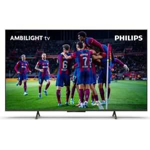 Philips Ambilight PUS8108 189 cm (75 inch) Smart 4K LED TV | UHD & HDR10+ | 60Hz | P5 Perfect Picture Motor | Luidsprekers 20 W | Compatibel met Google & Alexa Assistant | Satijn chroom frame