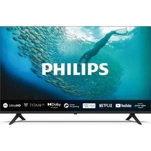 Philips 75PUS7009 4K LED Smart TV - 75-Zoll Display mit Pixel-präziser Ultra HD Titan OS Plattform und Dolby Atmos-Klang. Funktioniert mit Alexa und Google Sprachassistent – Schwarz