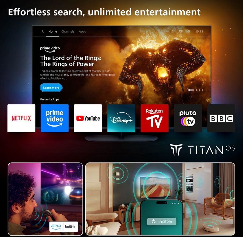 Philips - 65MLED910 - MiniLED TV - Zwart - 144Hz QD-MiniLED