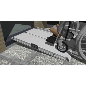 Opvouwbare oprijplaat / oprit / hellingbaan, lengte 140 cm, geschikt voor hoogteverschil 28 cm