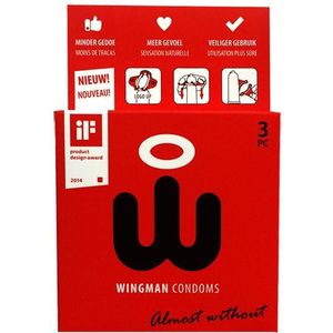 Wingman 3-pack ultradunne next generation condooms met innovatieve clip