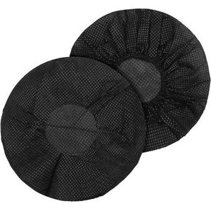 DKT Elastische wegwerp Hygienehoesjes/hoofdtelefoon cover hoes 7cm DKT-HH0007Z 100 stuks  | Zwart | universeel