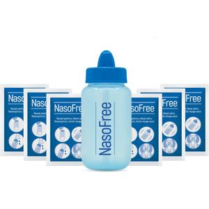NasoFree neusdouche startset met 30 zakjes nasaal spoelzout - neusspoeler - bij klachten door verkoudheid en hooikoorts