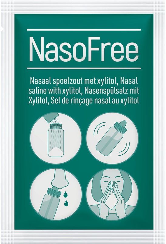 NasoFree - Nasaal Spoelzout - Met Xylitol - 60 Sachets