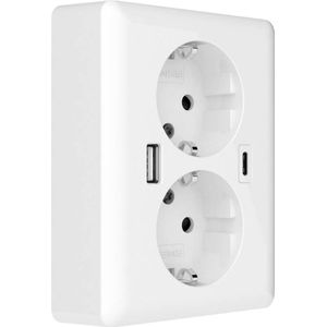 2U-449221 Unterputz-Dose mit usb-c®, mit USB-Ladeausgang Weiß (glänzend) - 2usb