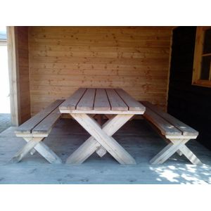 Douglashout tuinset Luxe - tafel 200x100 - 2 banken 200 m - douglashout