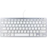 Ergoline ergonomisch toetsenbord – compact - bedraad - zilver – qwerty – 2 usb hubs - thuiswerken – polssteun