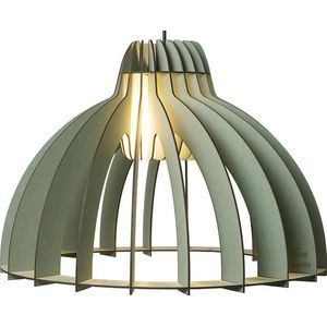 Van Tjalle en Jasper | Granny Smith hanglamp - Dirty Mint| Bouwpakket | MDF (hout) | Mint groen | E27 fitting | Laser gesneden | Sfeer licht | Sfeervolle verlichting | Uniek Dutch Design |