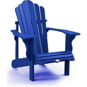 Muskoka of Adirondack chair van gerecycled kunststof in royal blue. Unieke afwerking, geen zichtbare schroeven!