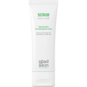 Gladskin Scrub | Microbioom-vriendelijke verzorging voor de gevoelige huid | Ontwikkeld voor gebruik in combinatie met Gladskin producten mét Staphefekt | Minimaal aantal ingrediënten | Op een werkdag voor 22:30 besteld = de volgende dag bezorgd