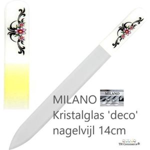 MILANO Professionele Kristal Glas Nagelvijl, Nagels, Glass Nailfile, tweezijdig, Tribal Rose