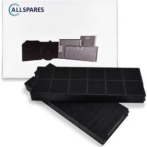 AllSpares Koolstoffilter (2st.) voor afzuigkappen geschikt voor ATAG/ETNA/Pelgrim ACC918 / HF2017 / KF63 (250x95x24 mm)