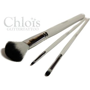 Chloïs Glittertattoo Brushset Pro (3 brushes) - Chloïs Glittertattoo - Chloïs Cosmetics - Penselen set - Glitter Tattoo - Make-up Glitter Kwast