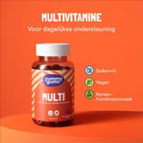 Yummygums - Multivitamine - suikervrij - gummies - vitamine B12, extra D3 en C en Mineralen en zink - vegan - 60 gummies