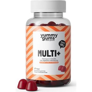 Yummygums - Multivitamine - suikervrij - gummies - vitamine B12, extra D3 en C en Mineralen en zink - vegan - 60 gummies