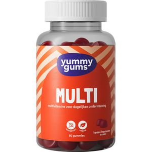 Yummygums - Multivitamine - suikervrij - gummies - vitamine B12, extra D3 en C en Mineralen en zink - vegan - 60 gummies