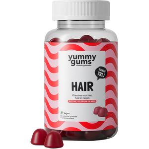 Yummygums Hair gummies - vitamines voor haar, huid en nagels - suikervrij - met hoge dosering biotine en silicium - geen capsule, poeder of tablet - yummy gums - vitamine c draagt bij aan vorming collageen - vegan - 60 gummies