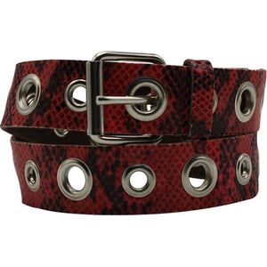 Rode riem - Pitone Melody Red  Dames riem - Broekriem Dames - Dames riem -  Dames riemen - heren riem - heren riemen - riem - riemen - Designer riem - luxe