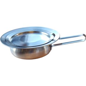 Premis - Ondersteek bedpan - Rond - Met deksel - Ø 20 cm - 2.4 liter - Diep 8,5 cm - RVS