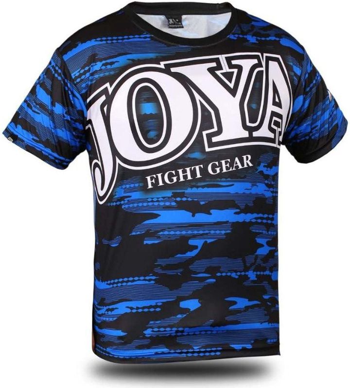 Joya Camo V2 Sportshirt - Polyester - Zwart/Blauw