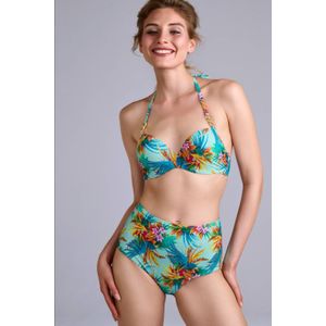 marlies dekkers high waist bikinibroekje Hula Haka turquoise/multi