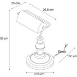 QAZQA banker - Klassieke Notarislamp | Bankierslamp - 1 lichts - H 350 mm - Groen - Woonkamer