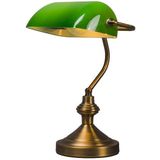 QAZQA banker - Klassieke Notarislamp | Bankierslamp - 1 lichts - H 350 mm - Groen - Woonkamer
