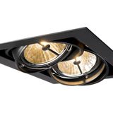 QAZQA - Oneon - Inbouwspot - Zwart - Staal - 2 Lichts