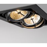 QAZQA - Oneon - Inbouwspot - Zwart - Staal - 2 Lichts
