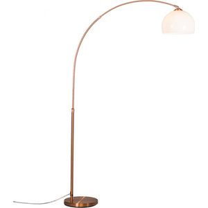 QAZQA arc basic Moderne Staande booglamp 1 lichts H 1760 Koper Woonkamer
