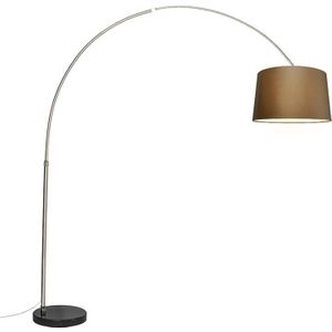 QAZQA Booglamp XXL - Moderne Staande booglamp - H 2250 mm - Staal