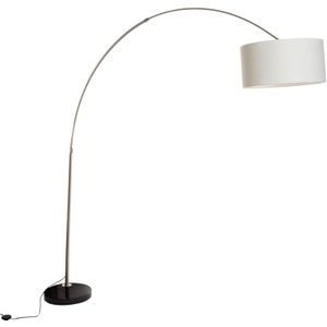 QAZQA Booglamp XXL - Moderne Staande booglamp - 1 lichts - H 2250 mm - Staal - Woonkamer