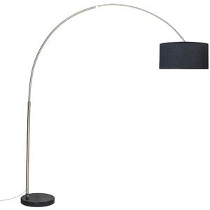 QAZQA Booglamp XXL - Moderne Staande booglamp - 1 lichts - H 2250 mm - Staal - Woonkamer