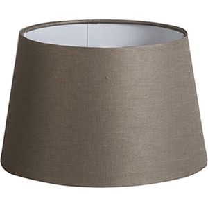 QAZQA rond schuin linnen - Lampenkap - Ø 250 mm - Taupe -