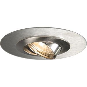 QAZQA edu - Moderne Grote inbouwspot - 1 lichts - Ø 130 mm - Staal - Woonkamer | Slaapkamer | Keuken