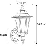 QAZQA new haven - Klassieke Wandlamp voor buiten - 1 lichts - D 212 mm - Zwart - Buitenverlichting