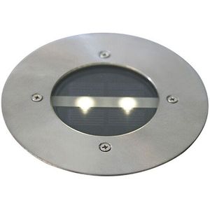 QAZQA tiny - Moderne LED Grondspot - 1 lichts - Ø 120 mm - Staal - Buitenverlichting