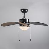 QAZQA - Fresh - Plafondventilator - Zwart - Ø 800 mm - 1 Licht