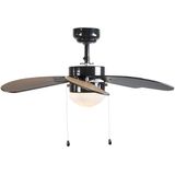 QAZQA - Fresh - Plafondventilator - Zwart - Ø 800 mm - 1 Licht