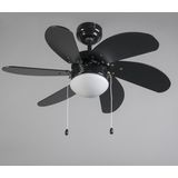 QAZQA - Fresh - Plafondventilator - Zwart - Ø 800 mm - 1 Licht