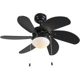 QAZQA - Fresh - Plafondventilator - Zwart - Ø 800 mm - 1 Licht