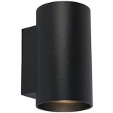 QAZQA sandy Design Wandlamp Up Down voor binnen 2 lichts D Zwart Woonkamer  Slaapkamer  Keuken