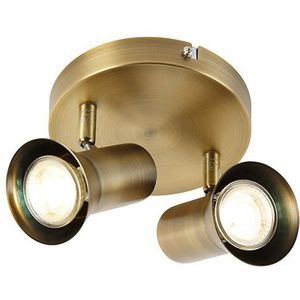QAZQA Karin - Moderne Plafondspot - Spotje - Opbouwspot - 2 Lichts - Ø 160 Mm - Brons