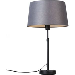 Tafellamp zwart met kap grijs 35 cm verstelbaar - Parte