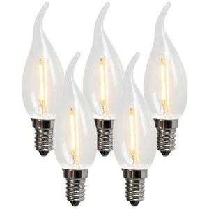 LUEDD Set van 5 E14 LED filament kaarslampen BXS35 1W 100LM 2200K