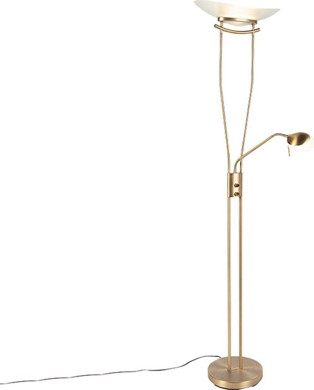 Qazqa - Moderne Stehleuchte Bronze inkl. led und Dimmer - Lexus