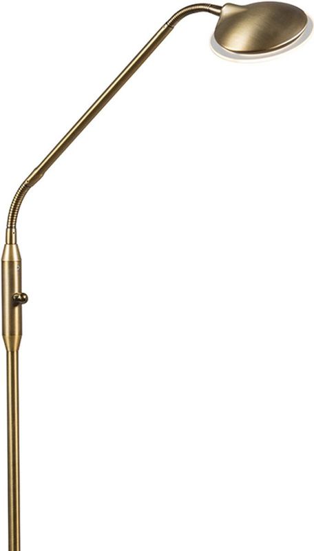QAZQA eva - Moderne Dimbare LED Staande leeslamp met Dimmer - 1 lichts - H 1490 mm - Brons - Woonkamer | Slaapkamer