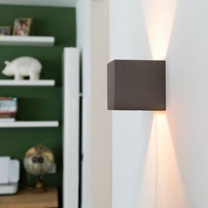 QAZQA box - Industriele Wandlamp voor binnen - 1 lichts - D 115 mm - Grijs - Industrieel - Woonkamer | Slaapkamer | Keuken